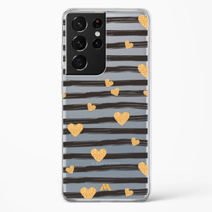 Hearts in Gold Crystal Clear Transparent Case-(Samsung)