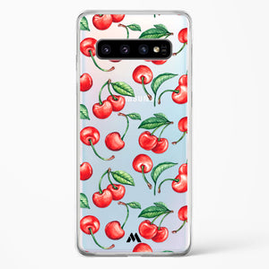 Cherry Surprise Crystal Clear Transparent Case-(Samsung)
