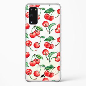 Cherry Surprise Crystal Clear Transparent Case-(Samsung)
