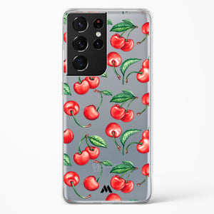 Cherry Surprise Crystal Clear Transparent Case-(Samsung)