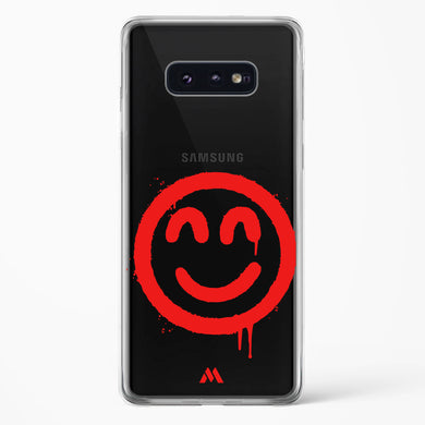 Painted Smiley Crystal Clear Transparent Case-(Samsung)