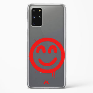 Painted Smiley Crystal Clear Transparent Case-(Samsung)