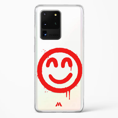Painted Smiley Crystal Clear Transparent Case-(Samsung)