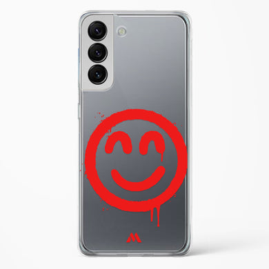 Painted Smiley Crystal Clear Transparent Case-(Samsung)