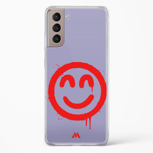 Painted Smiley Crystal Clear Transparent Case-(Samsung)