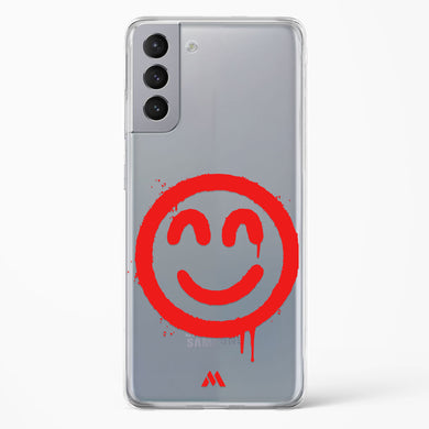 Painted Smiley Crystal Clear Transparent Case-(Samsung)