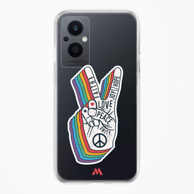 Peace Out Crystal Clear Transparent Case-(Oppo)