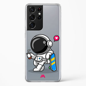 Space Boarding Crystal Clear Transparent Case-(Samsung)