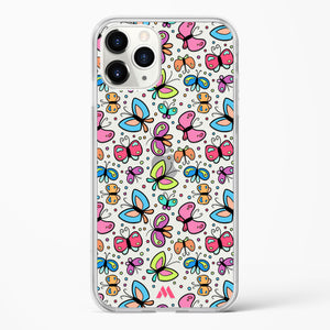 Stickered Butterflies Crystal Clear Transparent Case-(Apple)