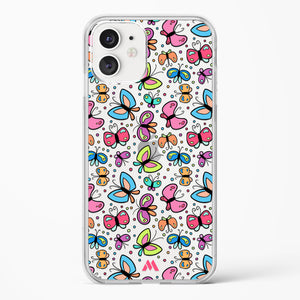 Stickered Butterflies Crystal Clear Transparent Case-(Apple)