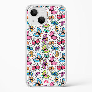 Stickered Butterflies Crystal Clear Transparent Case-(Apple)