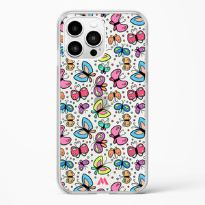 Stickered Butterflies Crystal Clear Transparent Case-(Apple)