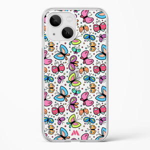Stickered Butterflies Crystal Clear Transparent Case-(Apple)