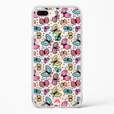Stickered Butterflies Crystal Clear Transparent Case-(Apple)