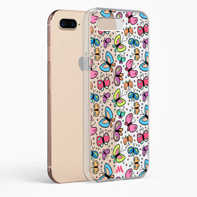 Stickered Butterflies Crystal Clear Transparent Case-(Apple)