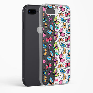 Stickered Butterflies Crystal Clear Transparent Case-(Apple)