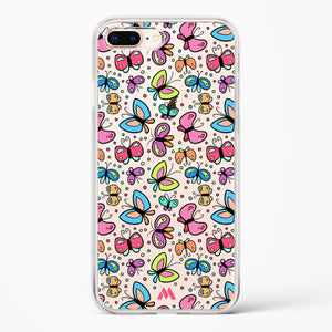 Stickered Butterflies Crystal Clear Transparent Case-(Apple)