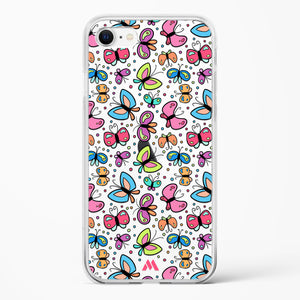 Stickered Butterflies Crystal Clear Transparent Case-(Apple)