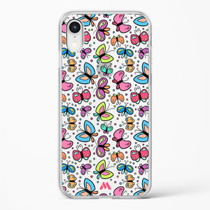 Stickered Butterflies Crystal Clear Transparent Case-(Apple)