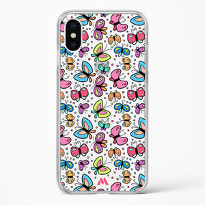Stickered Butterflies Crystal Clear Transparent Case-(Apple)