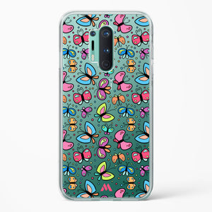Stickered Butterflies Crystal Clear Transparent Case-(OnePlus)