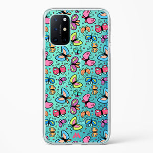 Stickered Butterflies Crystal Clear Transparent Case-(OnePlus)