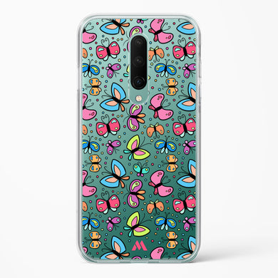 Stickered Butterflies Crystal Clear Transparent Case-(OnePlus)