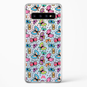 Stickered Butterflies Crystal Clear Transparent Case-(Samsung)