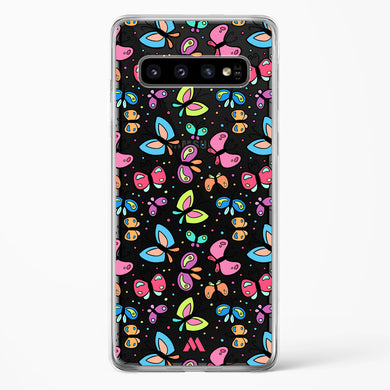 Stickered Butterflies Crystal Clear Transparent Case-(Samsung)