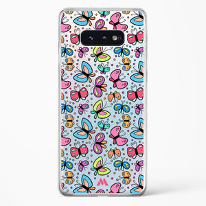 Stickered Butterflies Crystal Clear Transparent Case-(Samsung)