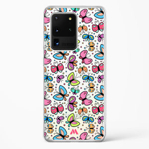 Stickered Butterflies Crystal Clear Transparent Case-(Samsung)