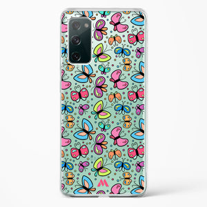 Stickered Butterflies Crystal Clear Transparent Case-(Samsung)