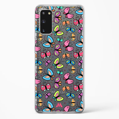 Stickered Butterflies Crystal Clear Transparent Case-(Samsung)