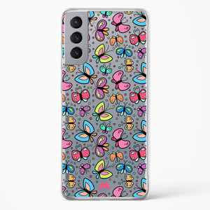 Stickered Butterflies Crystal Clear Transparent Case-(Samsung)