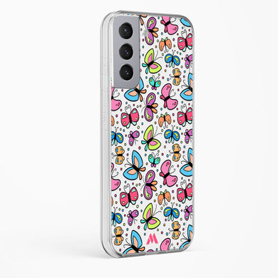 Stickered Butterflies Crystal Clear Transparent Case-(Samsung)