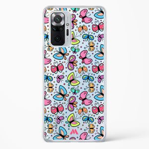 Stickered Butterflies Crystal Clear Transparent Case-(Xiaomi)
