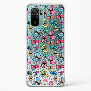 Stickered Butterflies Crystal Clear Transparent Case-(Xiaomi)