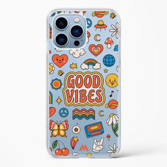 Stickered Good Vibes Crystal Clear Transparent Case (Apple)
