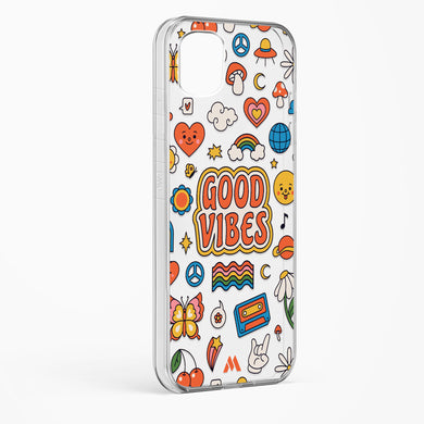 Stickered Good Vibes Crystal Clear Transparent Case-(Samsung)