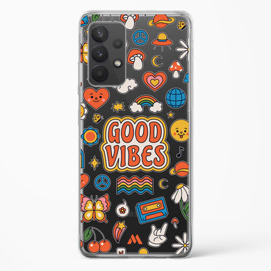 Stickered Good Vibes Crystal Clear Transparent Case-(Samsung)