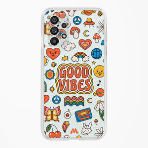 Stickered Good Vibes Crystal Clear Transparent Case-(Samsung)