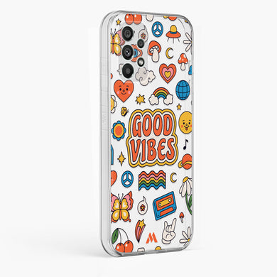 Stickered Good Vibes Crystal Clear Transparent Case-(Samsung)