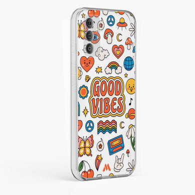 Stickered Good Vibes Crystal Clear Transparent Case-(Samsung)