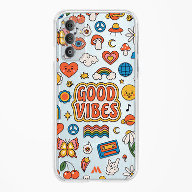 Stickered Good Vibes Crystal Clear Transparent Case-(Samsung)
