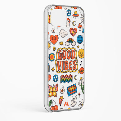 Stickered Good Vibes Crystal Clear Transparent Case-(Samsung)