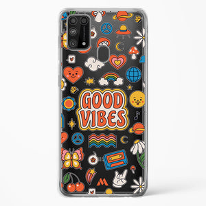 Stickered Good Vibes Crystal Clear Transparent Case-(Samsung)