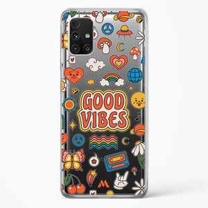 Stickered Good Vibes Crystal Clear Transparent Case-(Samsung)