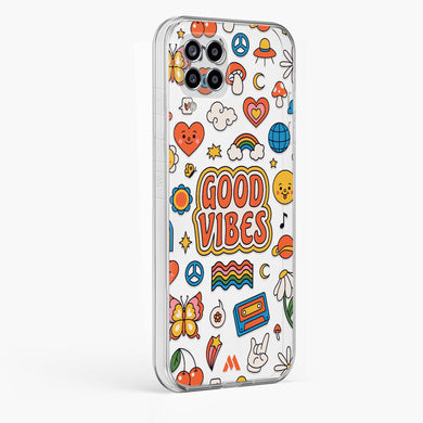 Stickered Good Vibes Crystal Clear Transparent Case-(Samsung)