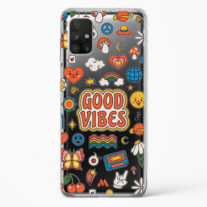 Stickered Good Vibes Crystal Clear Transparent Case-(Samsung)