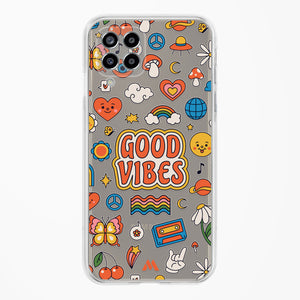 Stickered Good Vibes Crystal Clear Transparent Case-(Samsung)
